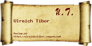 Ulreich Tibor névjegykártya